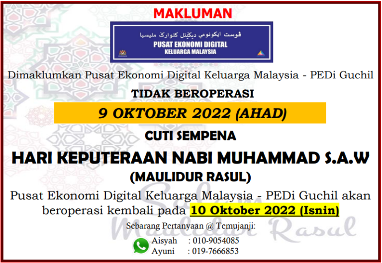 notis cuti maulidur rasul
